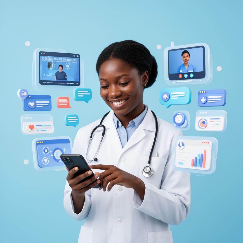 Healthcare professional engaging with digital health tools at IHES Ethiopia