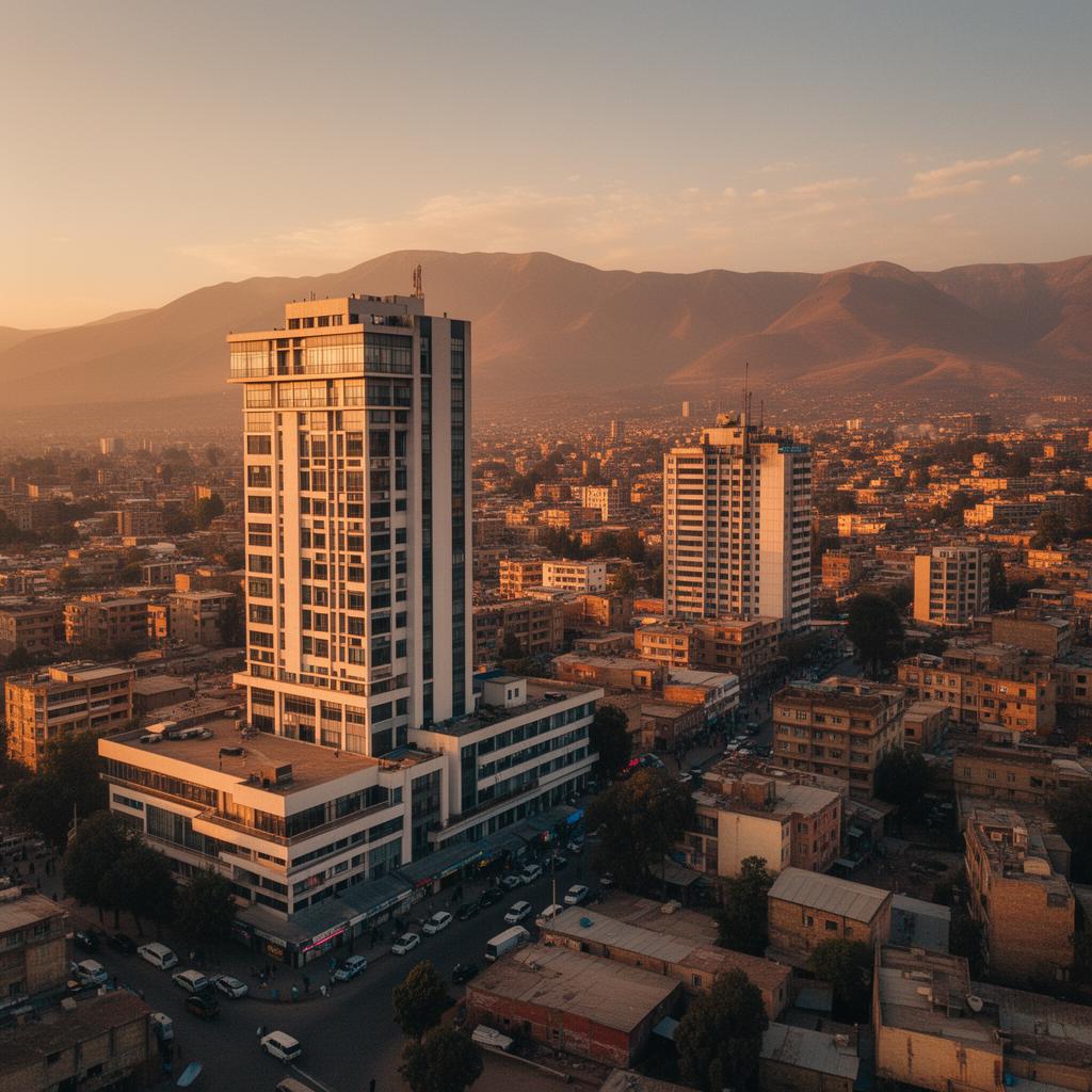 Addis Ababa skyline at golden hour